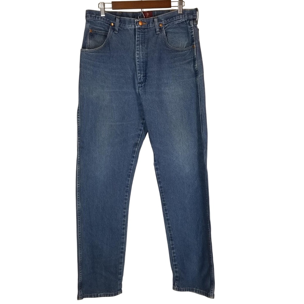 Wrangler Mens 31MWZDN Relaxed Fit Medium Wash‎ Blue Jeans 36x36 Cotton US Fabric